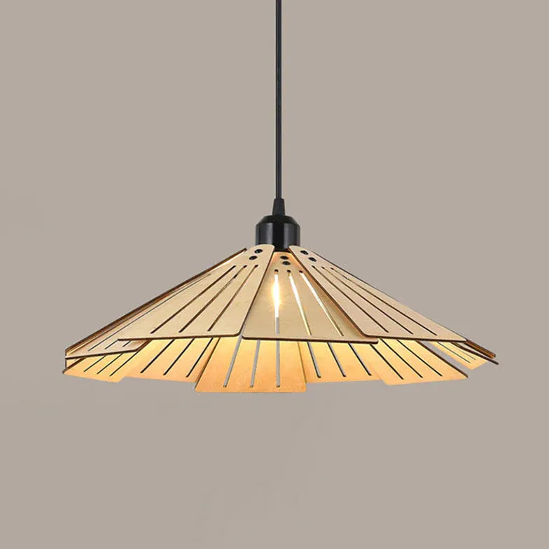 Light Single Pendant For Bedroom Wood Metal Warm White Led