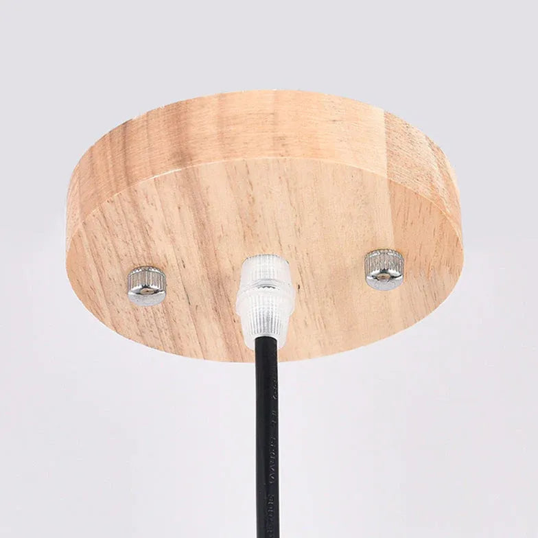 Light Single Pendant For Bedroom Wood Metal Warm White Led