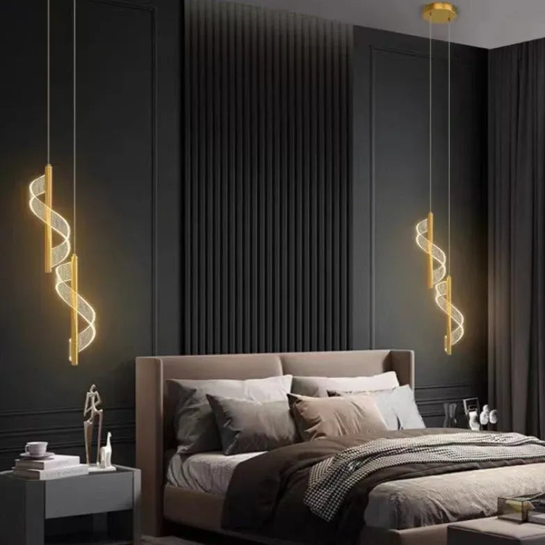 Bedside Pendant Light For Bedroom Modern Metal