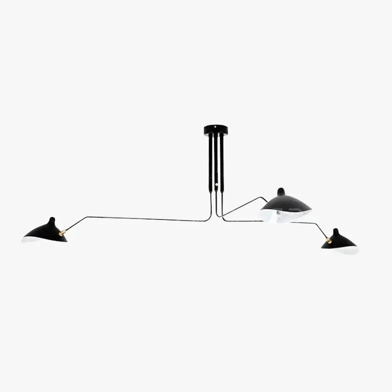 Black Semi-flush Light For Study Room Industry Metal Led