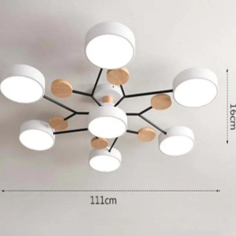 Semi-flush Light For Bedroom Sienna Metal & Wood Ip20 Led