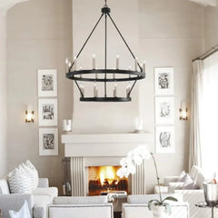 Black Chandelier For Living Room Silva Metal Ip20