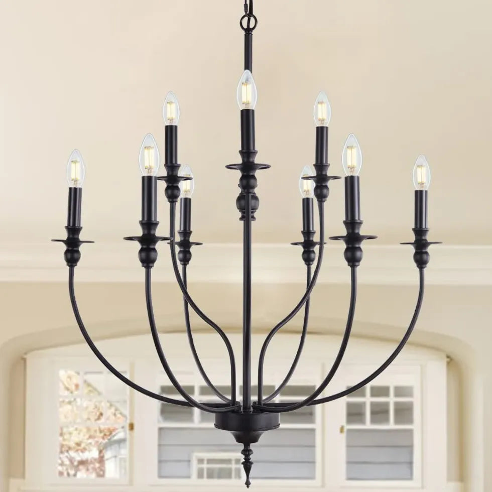 Black Chandelier For Living Room Silva Metal