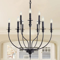 Black Chandelier For Living Room Silva Metal