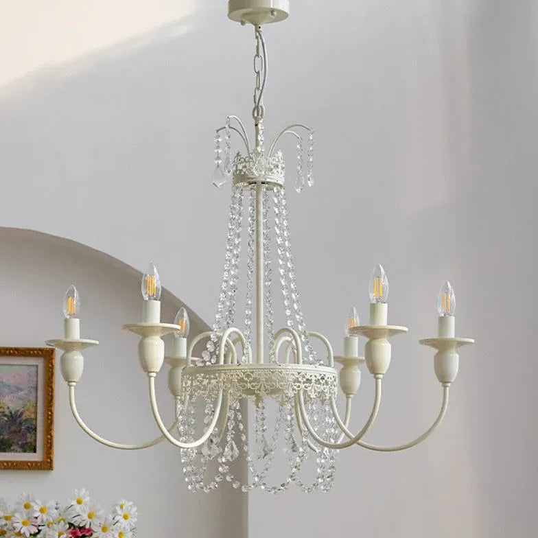 White Modern Chandeliers For Living Room Sliva Metal & Glass Ip20