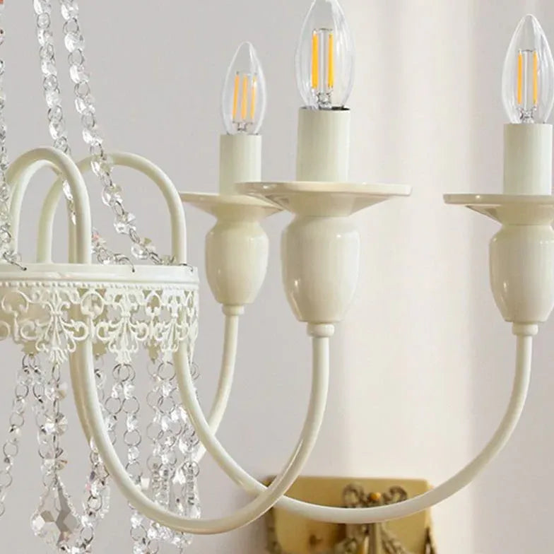 White Modern Chandeliers For Living Room Sliva Metal & Glass Ip20