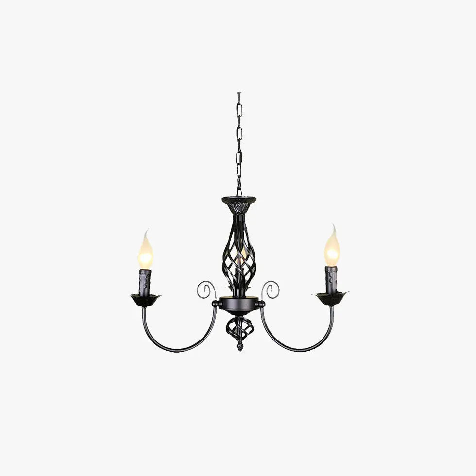 Black Traditional Chandeliers For Living Room Silva Metal & Glass Led Ip20