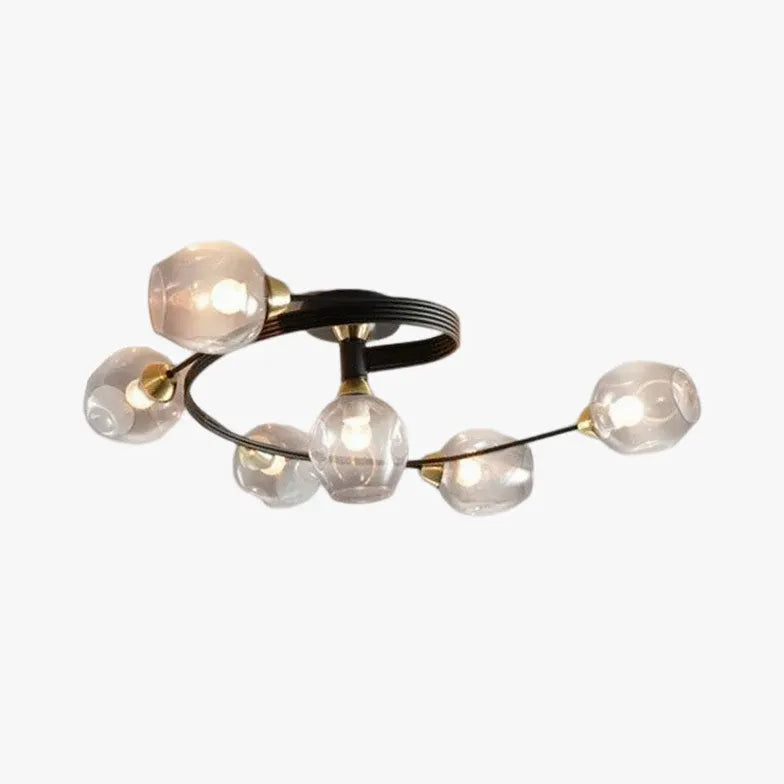 Black Valentina Glass Semi-flush Ceiling Light