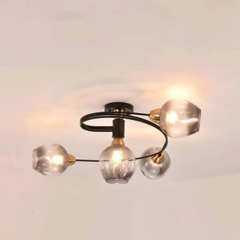 Black Valentina Glass Semi-flush Ceiling Light