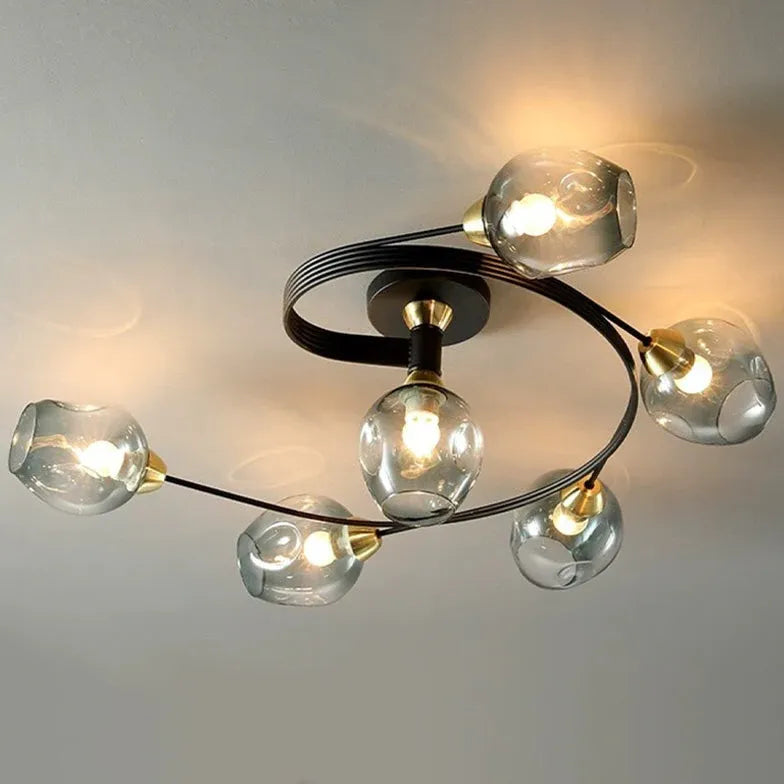 Black Valentina Glass Semi-flush Ceiling Light