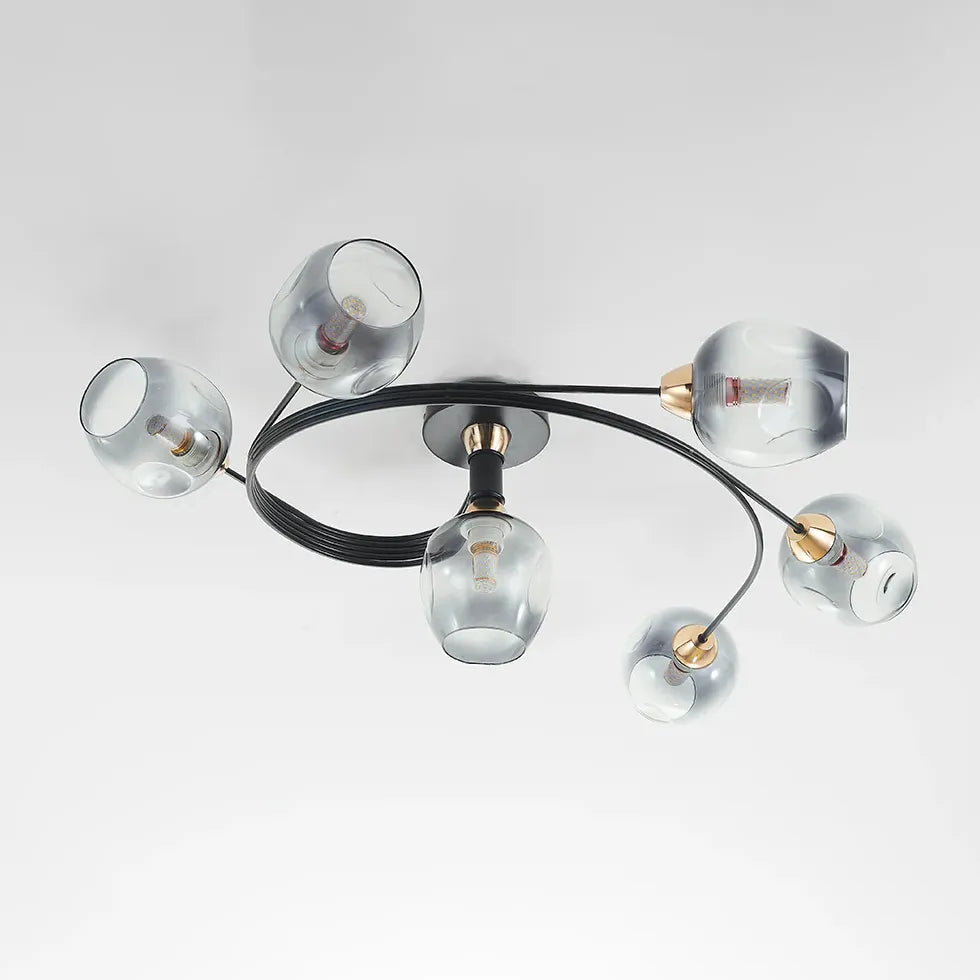 Black Valentina Glass Semi-flush Ceiling Light