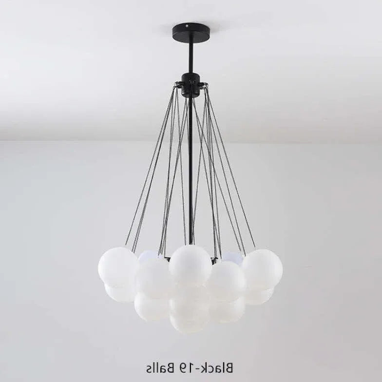 Black Statement Pendant Light For Bedroom Valentina Metal & Glass Ip20 Led Cool White