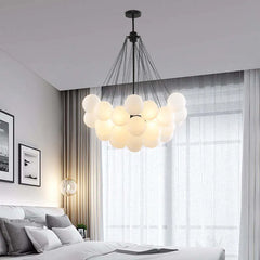 Black Statement Pendant Light For Bedroom Valentina Metal & Glass Ip20 Led Cool White