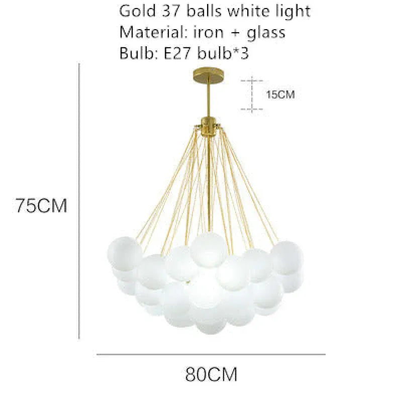 Black Statement Pendant Light For Bedroom Valentina Metal & Glass Ip20 Led Cool White