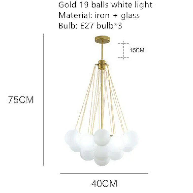 Black Statement Pendant Light For Bedroom Valentina Metal & Glass Ip20 Led Cool White