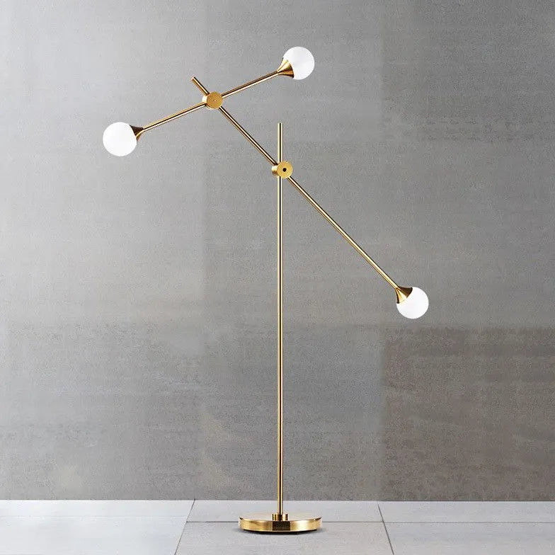 Gold Floor Lamp For Study Room Valentina Metal Plug Ip20