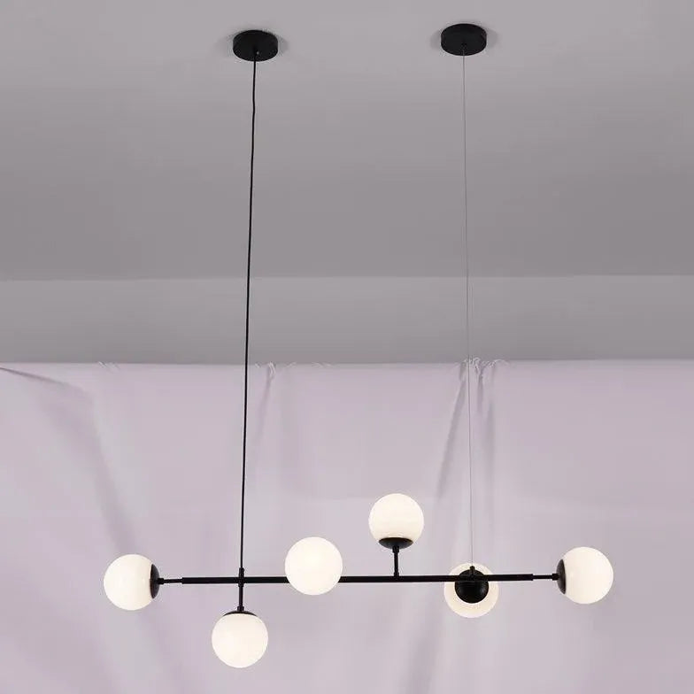 Black Coloured Glass Pendant Light For Bedroom Linear Valentina Metal Ip20