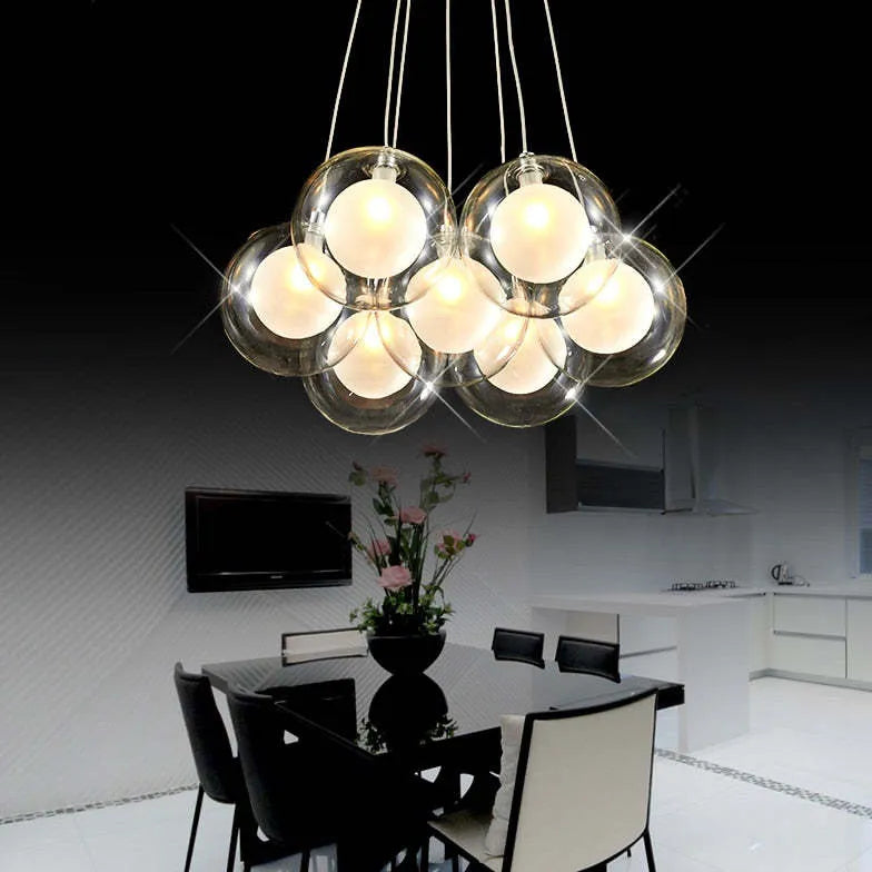 Chandelier For Bedroom Modern Metal & Glass Led