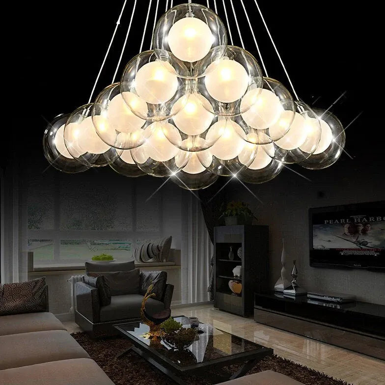 Chandelier For Bedroom Modern Metal & Glass Led