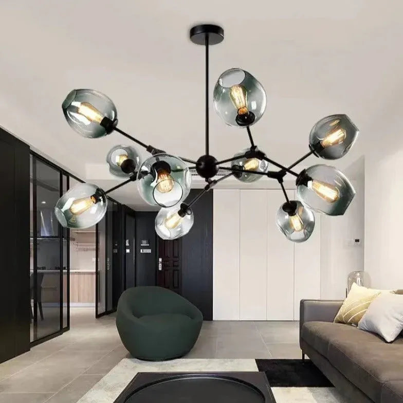 Black Modern Chandeliers For Bedroom Valentina Metal & Glass Ip20