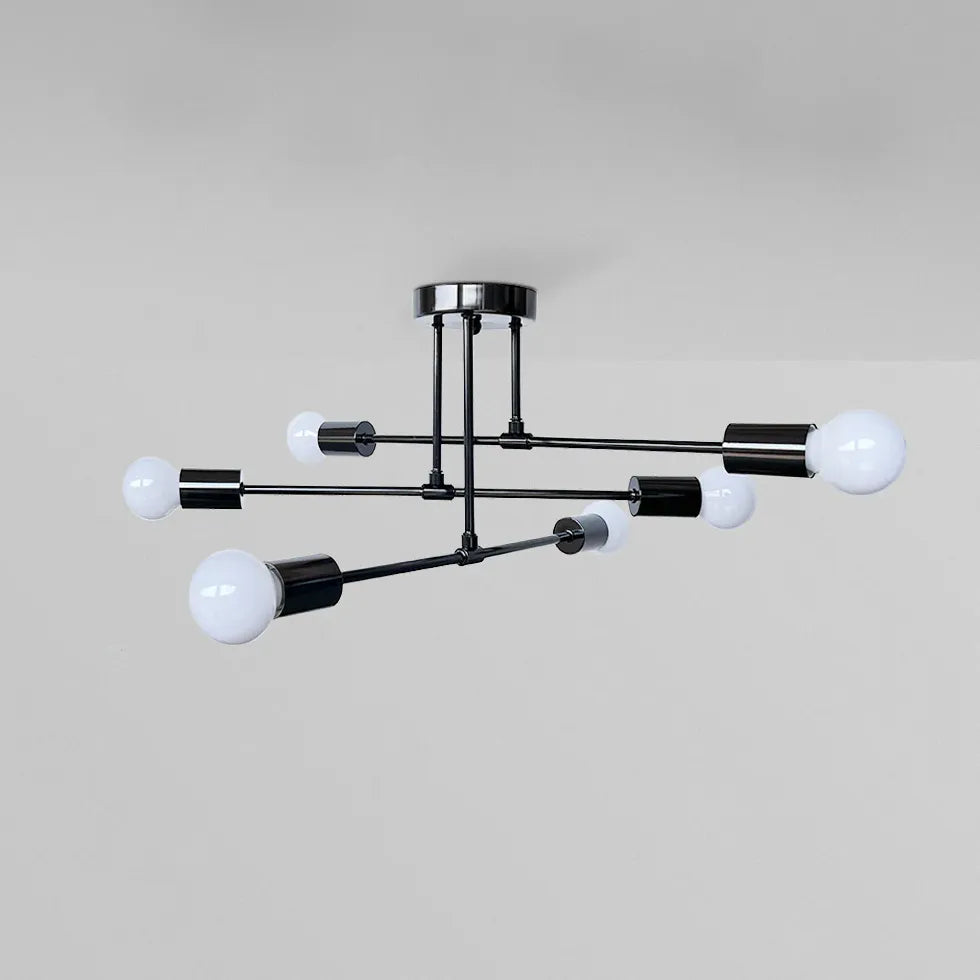 Black Semi-flush Light For Children's Room Modern Metal