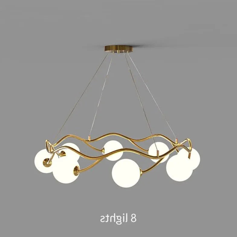 White Modern Wave Chandelier