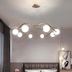 White Modern Wave Chandelier