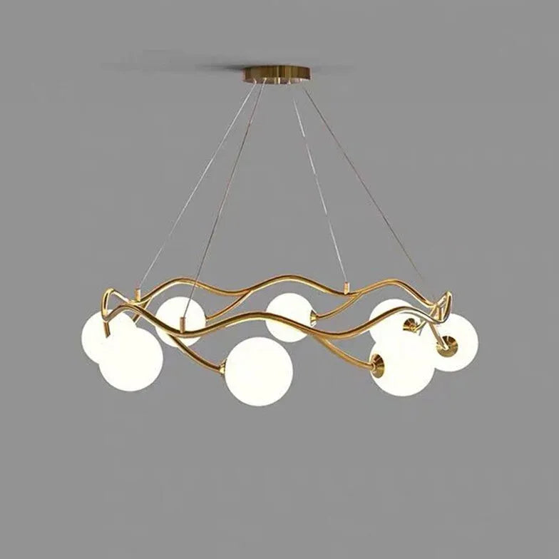 White Modern Wave Chandelier