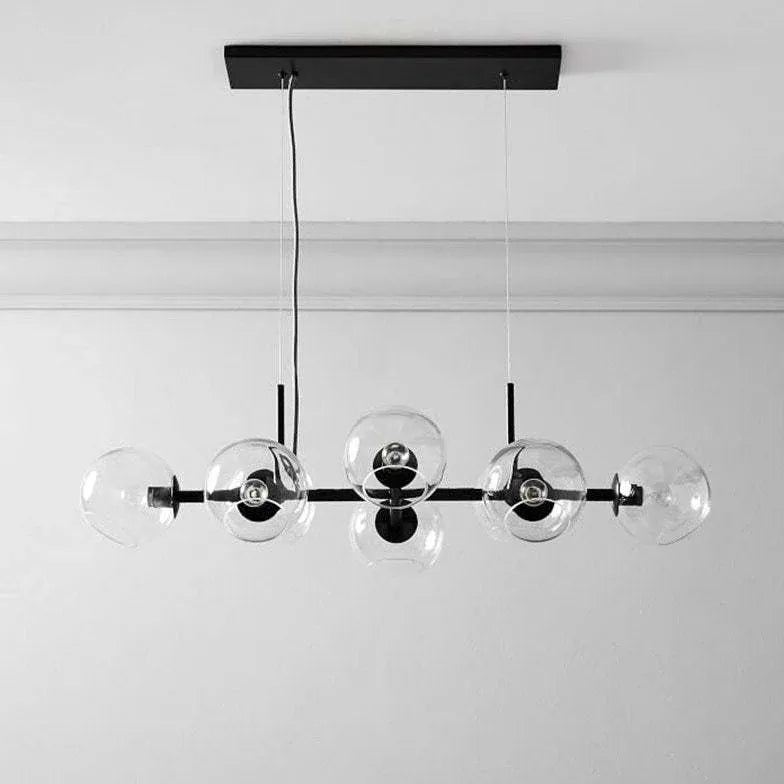 Black Statement Pendant Light For Living Room Valentina Metal & Glass Without Bulbs Led