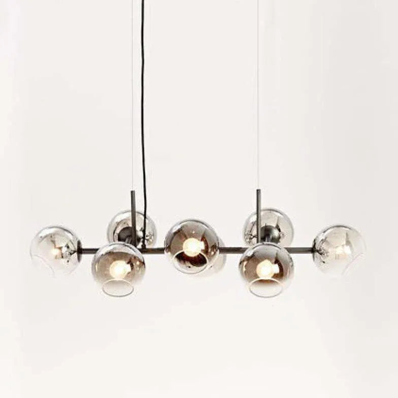 Black Statement Pendant Light For Living Room Valentina Metal & Glass Without Bulbs Led