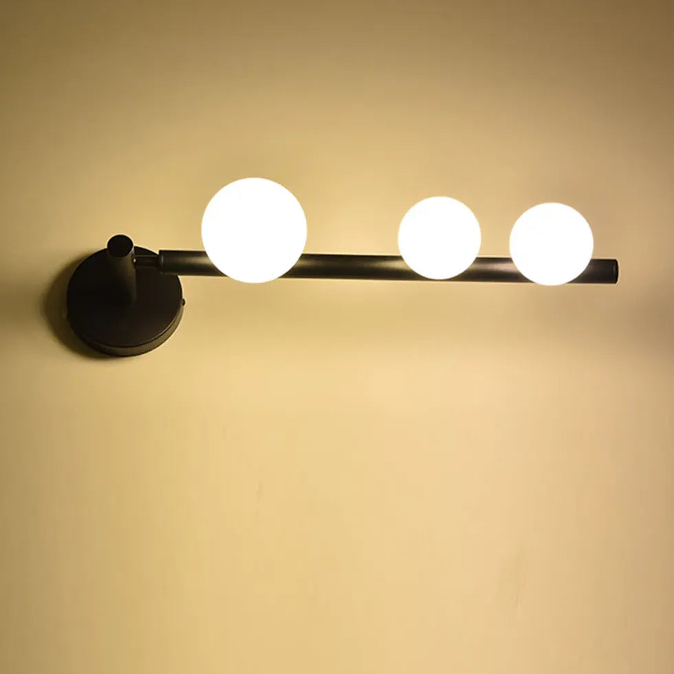 Black Plug-in Wall Light For Bedroom Valentina Metal Warm White Led