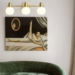 Gold Multi Arm Wall Light For Bathroom Valentina Metal & Glass Led Ip44