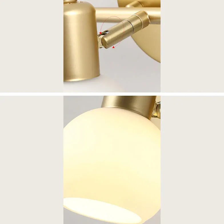 Gold Multi Arm Wall Light For Bathroom Valentina Metal & Glass Led Ip44