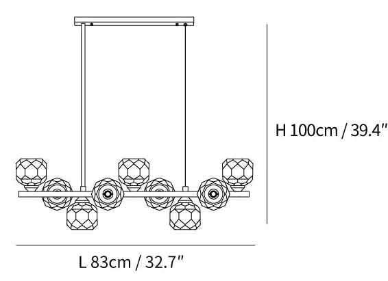 Chandelier For Living Room Linear Valentina Metal Ip20 Led