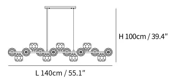 Chandelier For Living Room Linear Valentina Metal Ip20 Led