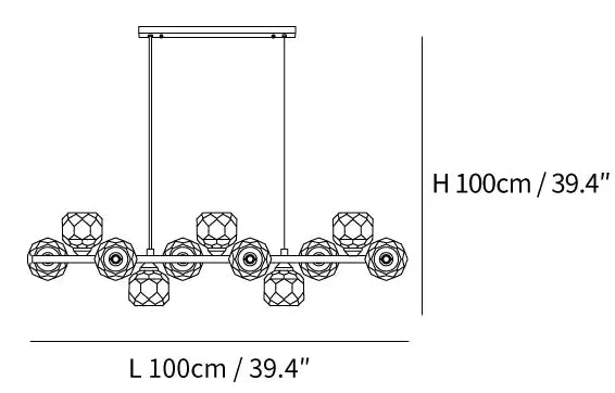 Chandelier For Living Room Linear Valentina Metal Ip20 Led