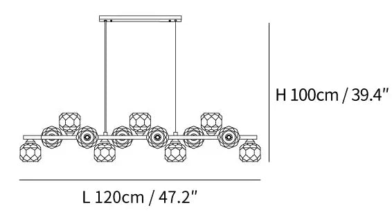 Chandelier For Living Room Linear Valentina Metal Ip20 Led