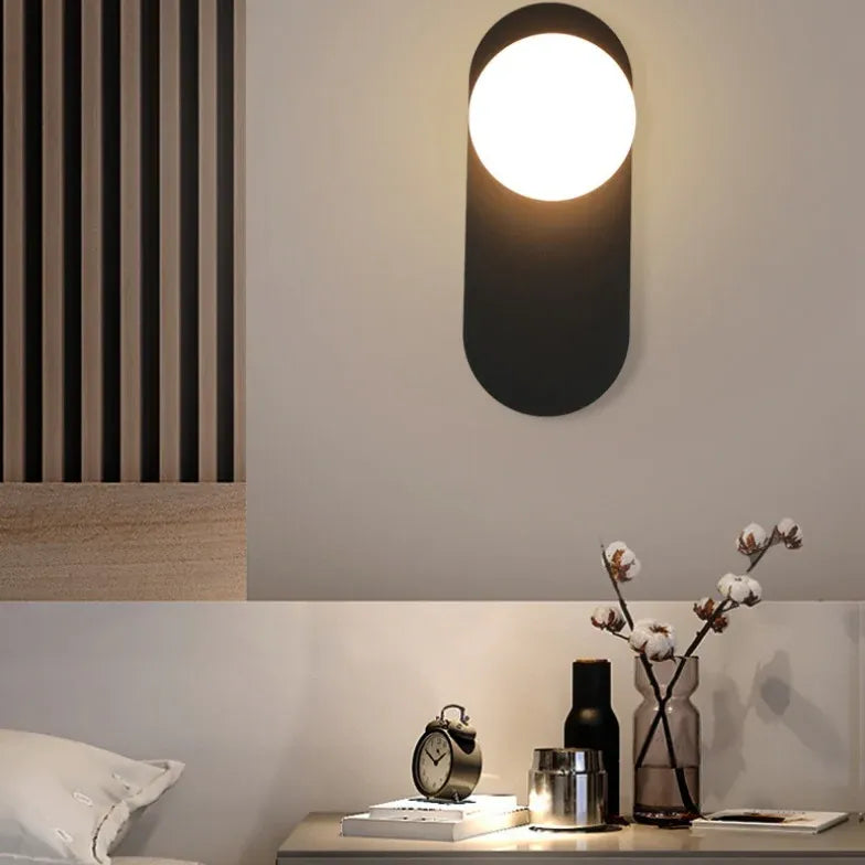 Black Flush Wall Light For Bedroom Valentina Metal