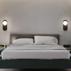 Black Flush Wall Light For Bedroom Valentina Metal