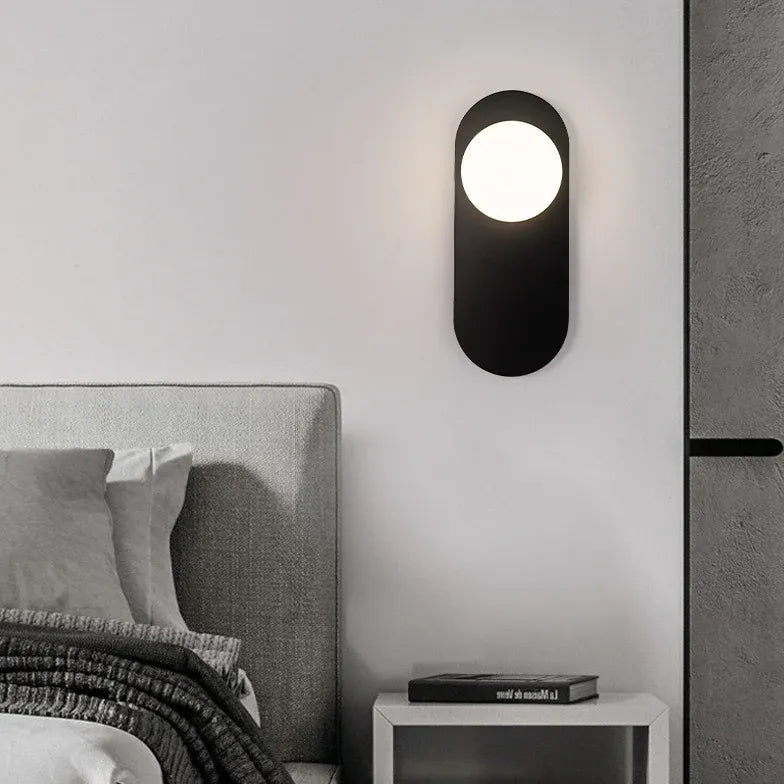 Black Flush Wall Light For Bedroom Valentina Metal