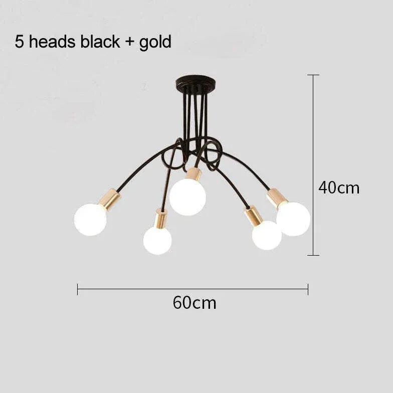 Modern Linear Curve Semi-flush Light For Living Room