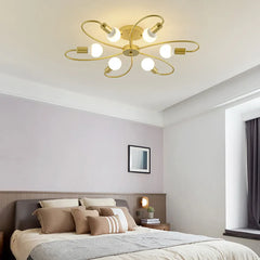 Black Semi-flush Light For Bedroom Valentina Metal Led Ip20 Warm White