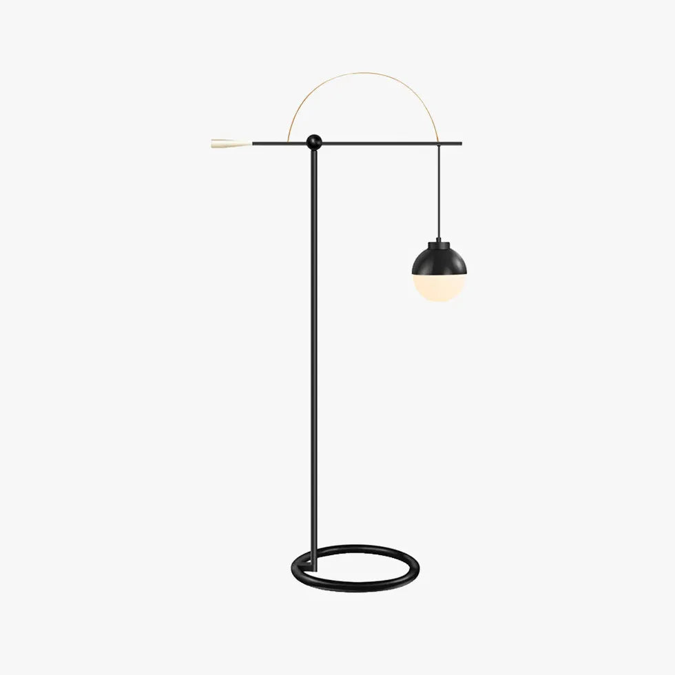 Black Floor Lamp For Study Room Valentina Metal & Glass