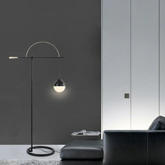 Black Floor Lamp For Study Room Valentina Metal & Glass