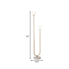 Gold Floor Lamp For Bedroom Valentina Metal & Glass Led Plug Ip20