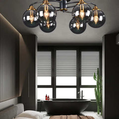 Semi-flush Light For Bedroom Valentina Metal & Glass Ip20 Warm White Led