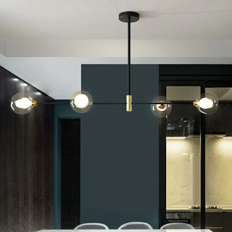 Black Chandelier For Bedroom Metal & Glass Ip20