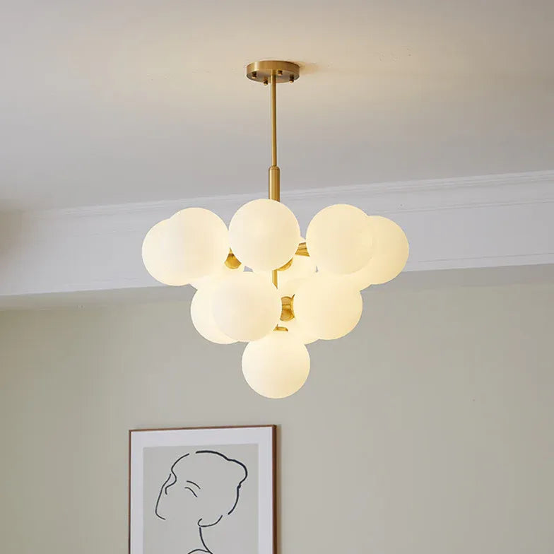 Moderne Kronleuchter Wohnzimmer in Cremefarbener Französischer Bubble Lampe