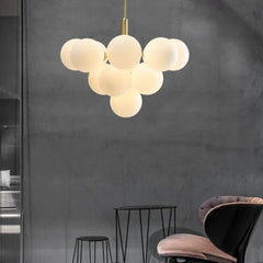 Moderne Kronleuchter Wohnzimmer in Cremefarbener Französischer Bubble Lampe