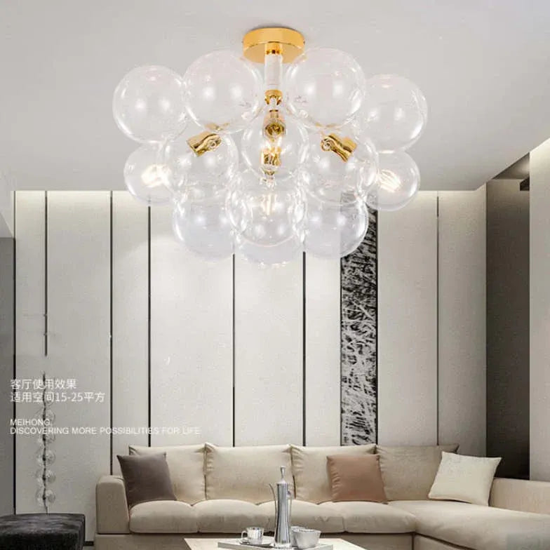 Black Nordic Luxury Clear Bubble Pendant Light